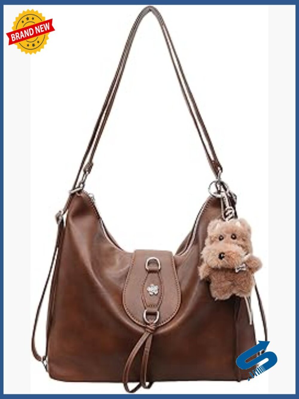 Convertible Tote Backpack Purse Hobo Shoulder Bag Vegan Leather Crossbody